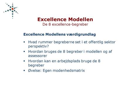 De 8 excellence-begreber