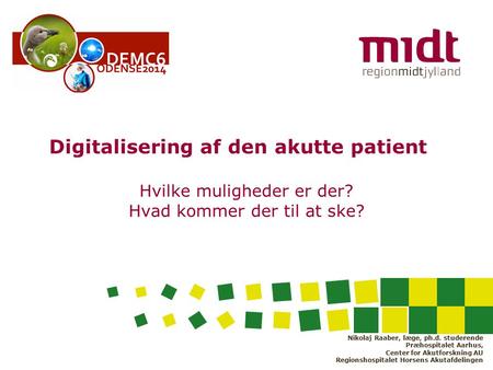 Digitalisering af den akutte patient. Hvilke muligheder er der
