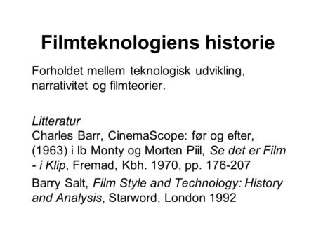 Filmteknologiens historie