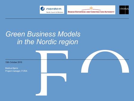 Green Business Models in the Nordic region