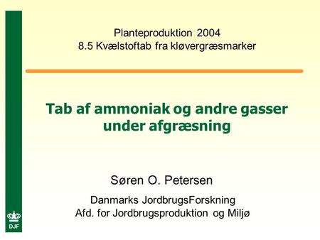 Tab af ammoniak og andre gasser under afgræsning