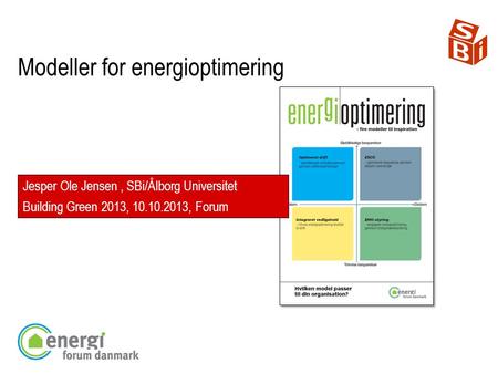 Modeller for energioptimering