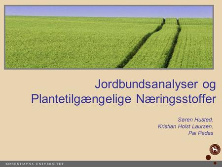 Jordbundsanalyser og Plantetilgængelige Næringsstoffer