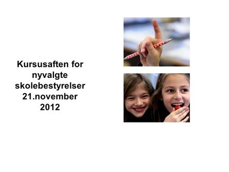 Kursusaften for nyvalgte skolebestyrelser 21.november 2012.