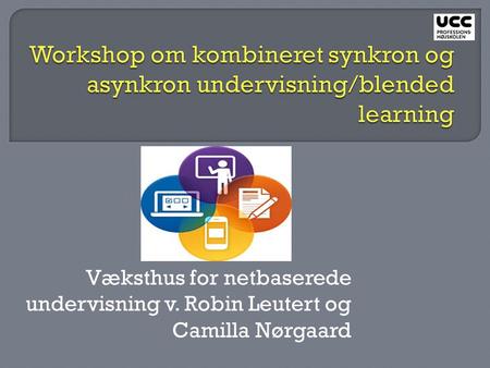 Væksthus for netbaserede undervisning v. Robin Leutert og Camilla Nørgaard.