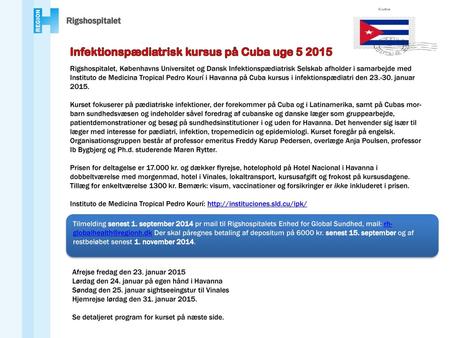 Infektionspædiatrisk kursus på Cuba uge