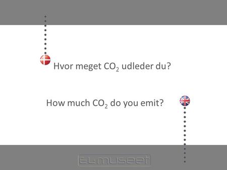 Hvor meget CO 2 udleder du? How much CO 2 do you emit?