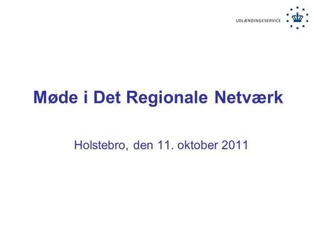 Møde i Det Regionale Netværk