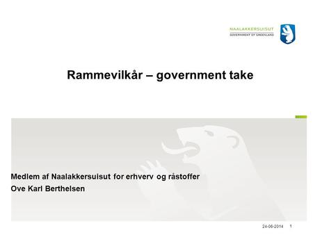 Rammevilkår – government take