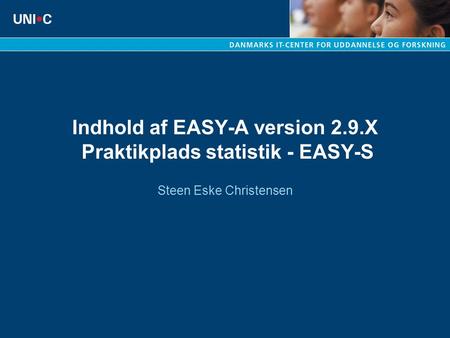 Indhold af EASY-A version 2.9.X Praktikplads statistik - EASY-S