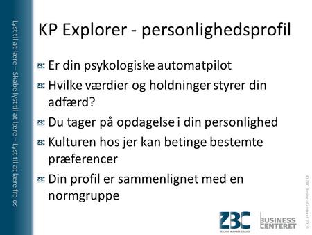 KP Explorer - personlighedsprofil