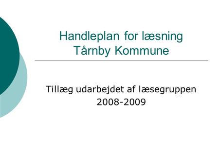 Handleplan for læsning Tårnby Kommune
