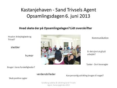Kastanjehaven - Sand Trivsels Agent Opsamlingsdagen 6. juni 2013