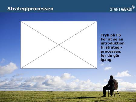 Strategiprocessen Tryk på F5 For at se en introduktion til strategi- processen, før du går igang.