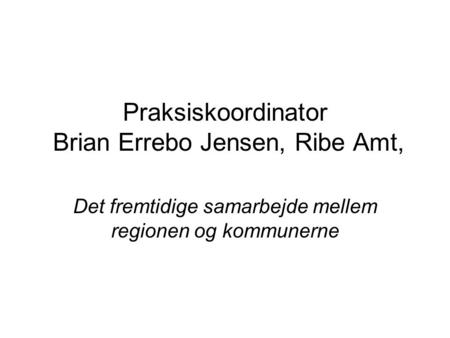 Praksiskoordinator Brian Errebo Jensen, Ribe Amt,