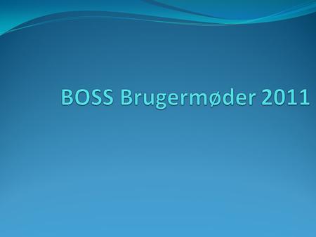 BOSS Brugermøder 2011.