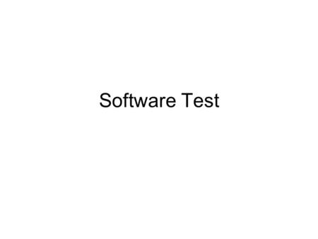 Software Test.