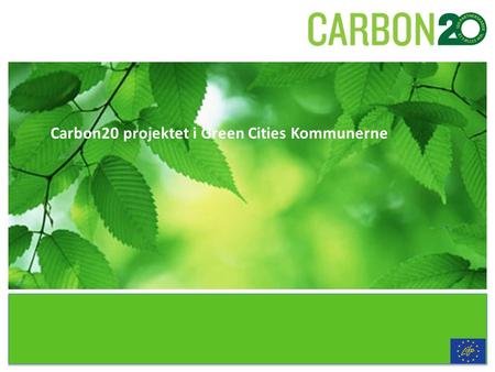Carbon20 projektet i Green Cities Kommunerne. CARBON 20 | 28. FEBRUAR | 2011 | INDLÆG | DEN GRØNNE DAG Carbon20 projektet har til formål: - at udbygge.