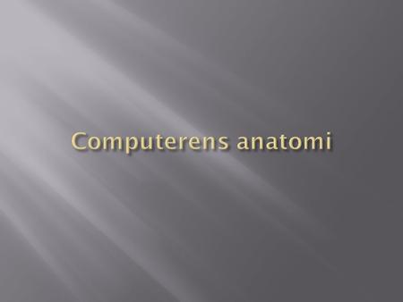Computerens anatomi.