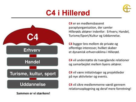 C4 C4 i Hillerød Erhverv Handel Turisme, kultur, sport Uddannelse