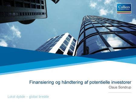 Finansiering og håndtering af potentielle investorer