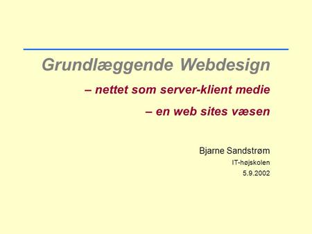 Grundlæggende Webdesign