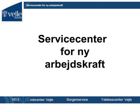 VEU Jobcenter Vejle BorgerserviceYdelsescenter Vejle Servicecenter for ny arbejdskraft.