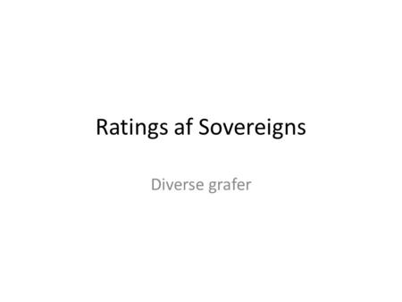 Ratings af Sovereigns Diverse grafer. USA renter • S&P nedgrader USA 5. august 2011 • Det skaber usikkerhed og panik på markederne • Dette medfører ”Flight-
