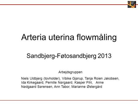 Arteria uterina flowmåling