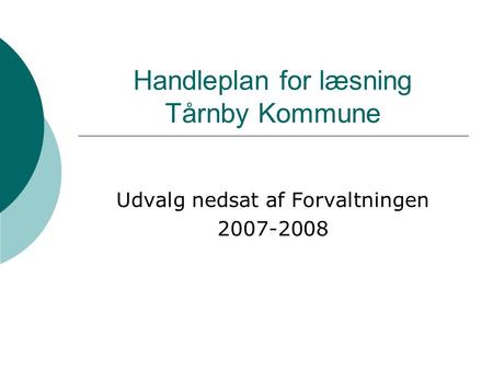 Handleplan for læsning Tårnby Kommune