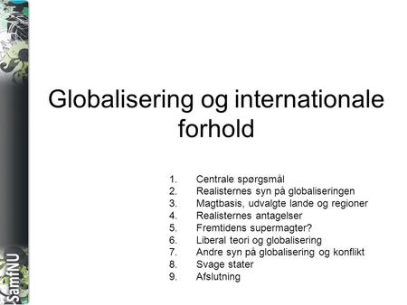 Globalisering og internationale forhold