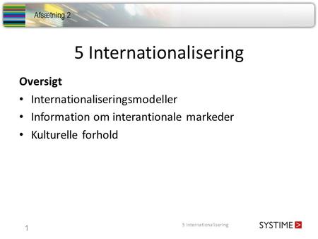 5 Internationalisering