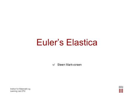 Euler’s Elastica v/ Steen Markvorsen.