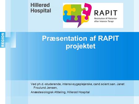 Præsentation af RAPIT projektet