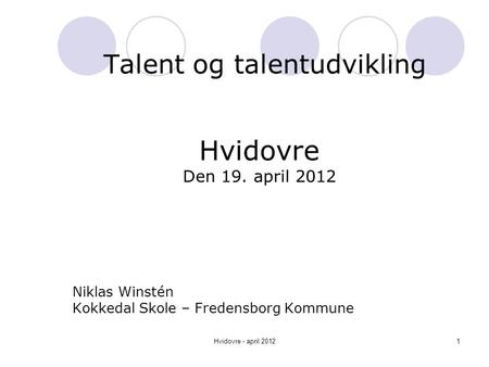 Talent og talentudvikling