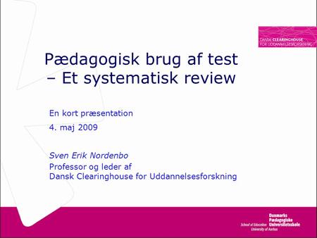 Pædagogisk brug af test – Et systematisk review