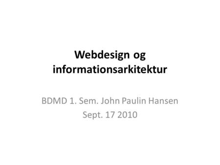 Webdesign og informationsarkitektur