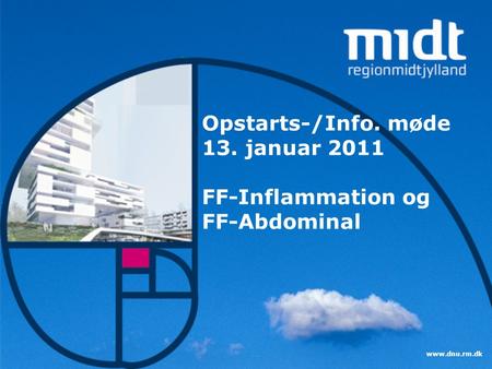 Opstarts-/Info. møde 13. januar 2011 FF-Inflammation og FF-Abdominal
