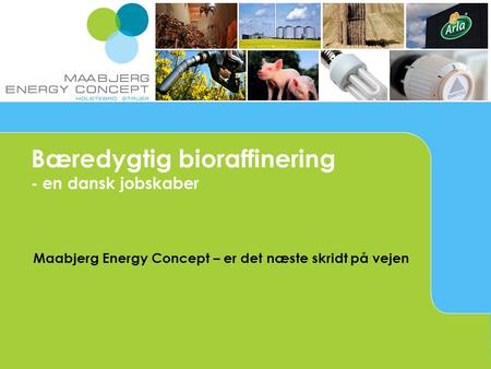 Maabjerg Energy Concept – er det næste skridt på vejen Bæredygtig bioraffinering - en dansk jobskaber.