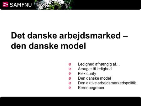 Det danske arbejdsmarked – den danske model