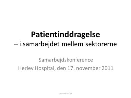 Patientinddragelse – i samarbejdet mellem sektorerne