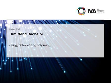 Dimittend Bachelor - valg, refleksion og oplysning Foråret 2012.