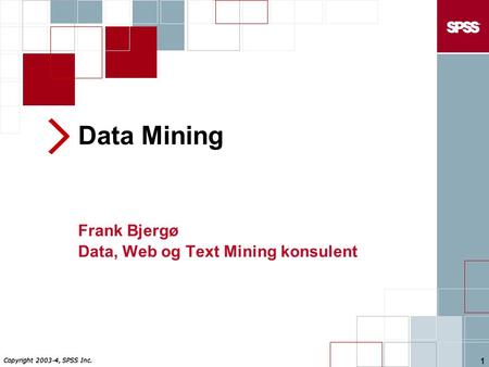 Frank Bjergø Data, Web og Text Mining konsulent