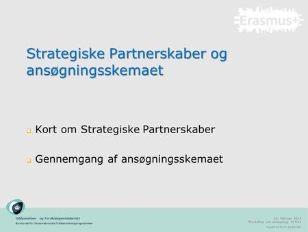 Strategiske Partnerskaber og ansøgningsskemaet