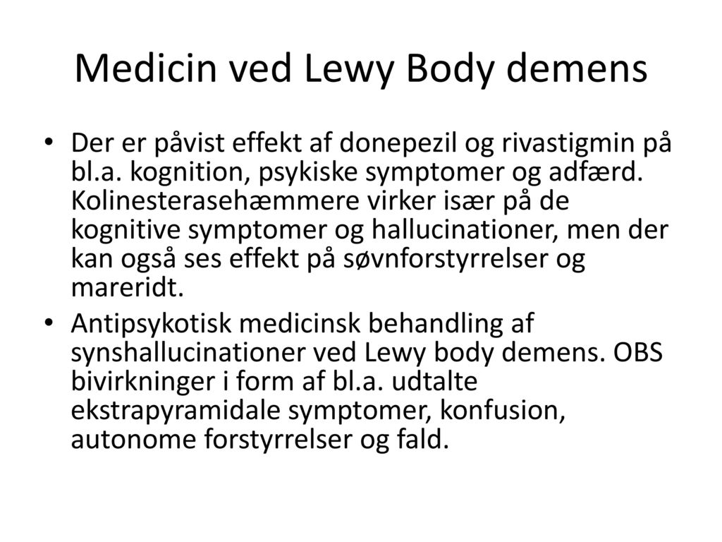 Medicin ved Lewy Body demens