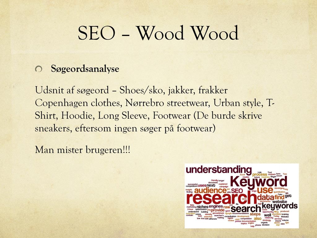 SEO – Wood Wood Søgeordsanalyse