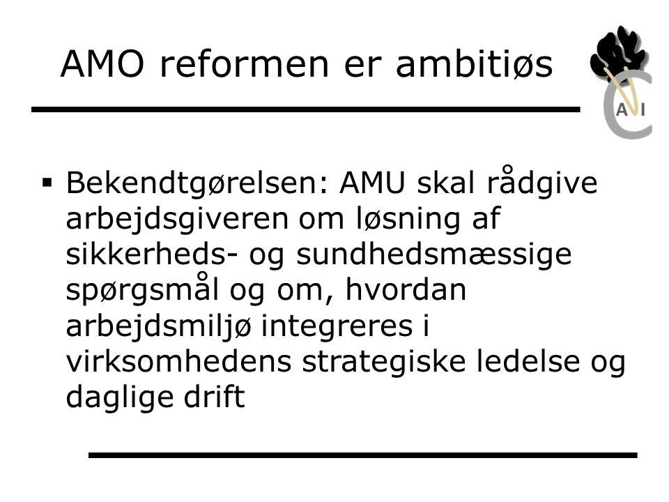 AMO reformen er ambitiøs