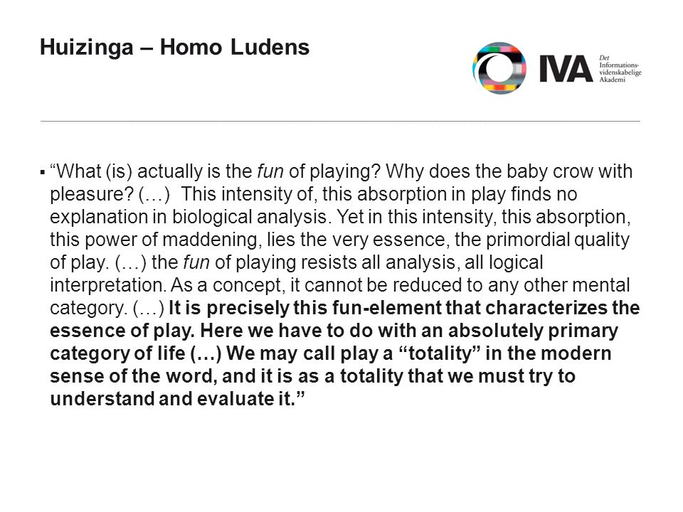 Huizinga – Homo Ludens