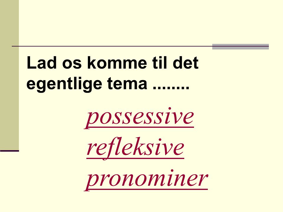 possessive refleksive pronominer