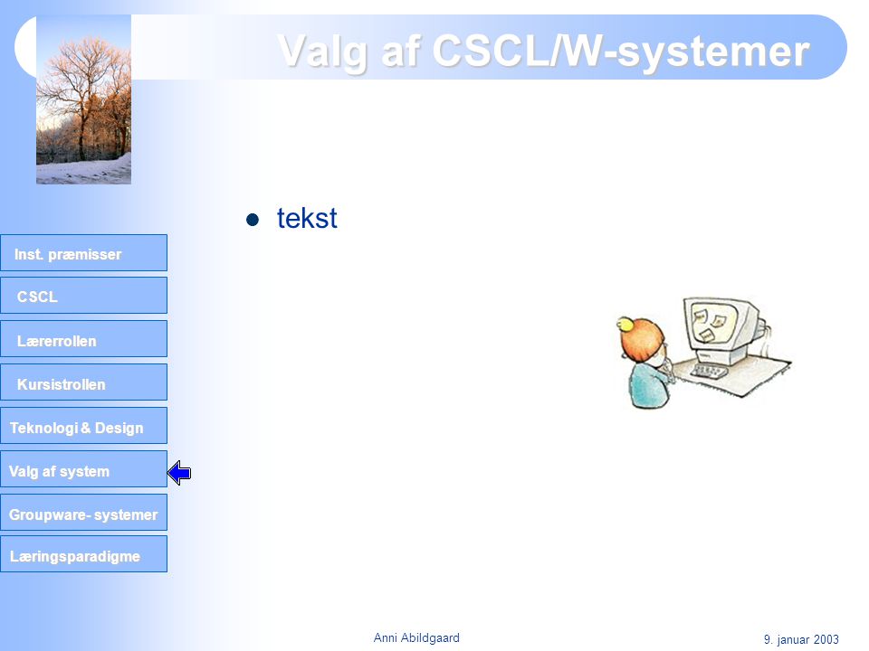Valg af CSCL/W-systemer